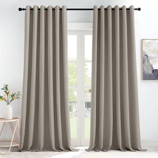 Omgoods – Verdunkelungsrollos, Set aus 2 Stück – Sandfarben, 200 x 245 cm, besonders breit