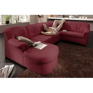 DOMO collection Wohnlandschaft Kunstleder U-Form 3-Sitzer Rot