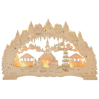 Home affaire Schwibbogen LED Weihnachtsleuchter, Weihnachtsdeko, Breite ca. 43 cm beige