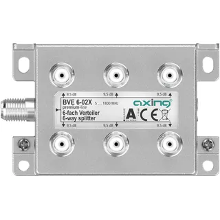 Axing BVE00602X, Kabelsplitter, 75 Ohm, 5 - 1800 MHz, Aluminium, Weiblich, A