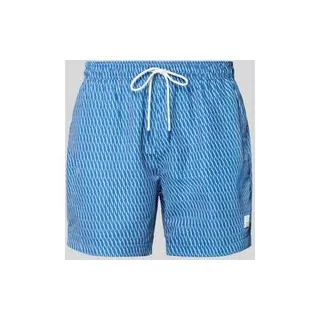 Badehose mit Allover-Muster Modell 'VIBE', Bleu, S