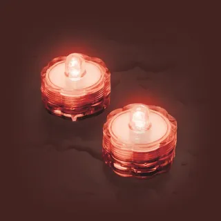 LED Teelicht 2er Set, wasserdicht, Rot