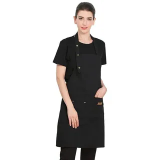feinlux Kochschürze schürze grillschürze, (Packung, für männer damen werkenschürze schürze(  1 Stück), Atmungsaktiv, Strapazierfähig, Waschbeständig, Farbecht und formbeständig schwarz