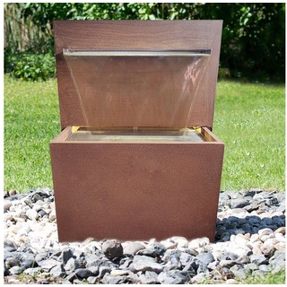 Köhko bepflanzbarer Wasserfall-Brunnen mit LED-Beleuchtung Höhe 92 CM Wasserspiel aus Cortenstahl/Edelstahl 31007