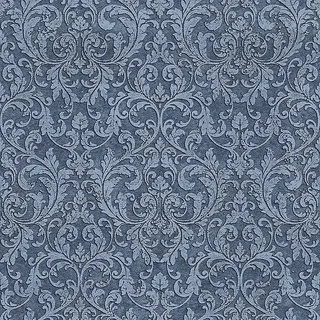 Glööckler Pompöös Provence Vliestapete  (Blau/Schwarz, Ornament, 10,05 x 0,53 m)