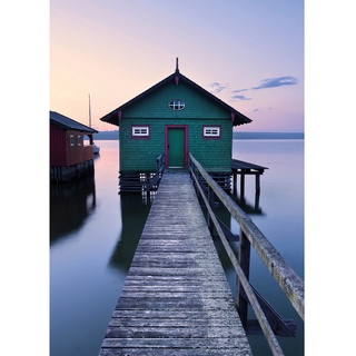 Vlies Fototapete Das grüne Bootshaus 200x280 cm