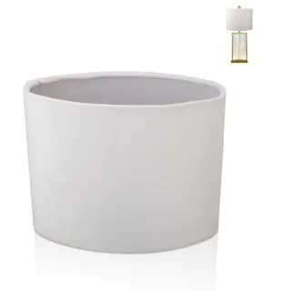 Ovaler Lampenschirm, E27 E14 Stoff-Lampenschirm, moderner Lampenschirm | Ersatz für Tisch-Stehlampe Für Stehlampe, Deckenleuchte, Hängelampe (Weiß)