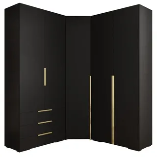 ABIKS MÖBEL Kompaktgarderobe INOVA 1 SATZ 1 Möbelset, Garderobe mit Kleiderstange und Regalen schwarz