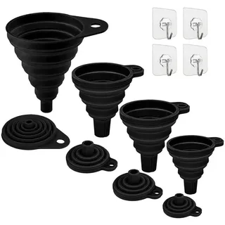 LuxusKollektion Trichter Trichter Faltbar Silikon S M L XL Bier Flüssigkeiten Gummi schwarz