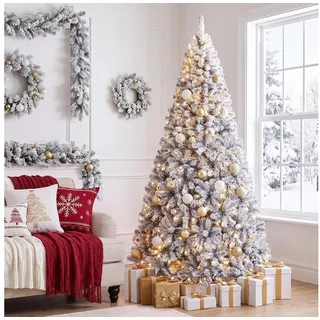 Costway Künstlicher Weihnachtsbaum Weiß/Grün 225 cm