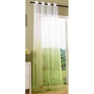 Gardine, Gardinenbox, Ösen (1 St), transparent, Voile, Vorhang Farbverlauf Voile 20420 grün|weiß