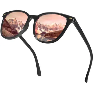 Myiaur Polarisierte Sonnenbrillen Damen Groß, UV400 Schutz Brille | Klassische, Verspiegelte Sonnenbrille, für Autofahren & Outdoor - L