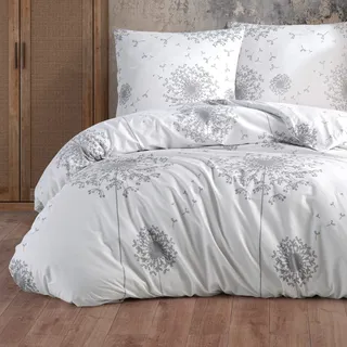 Buymax Bettwäsche 155x220 cm – Bettwäsche Set 2-teilig 155 x 220 cm, Renforcé 100% Baumwolle, Bettbezug mit 1 Kissenbezug 80x80 cm, Oeko-TEX, Reißverschluss, weich und atmungsaktiv