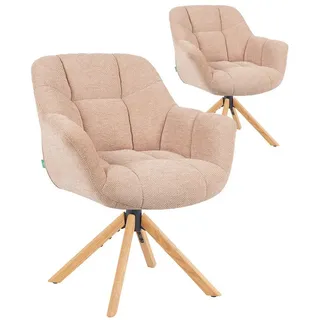 dubi möbel Drehstuhl Mika-Nea Polyester rosa 2er Set