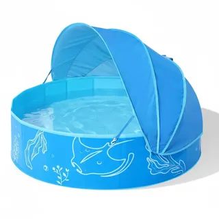 Tsawntd Pool für Kinder im Alter von 4–8 Jahren, Faltbarer Kinderpool mit UPF50+ belüfteter Überdachung, Kiddie für Kleinkinder 1–3, tragbarer Kindergarten und Strandkinderbecken