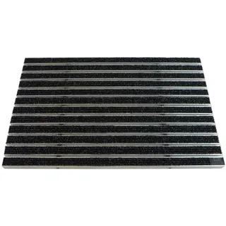 Emco Eingangsmatte Diplomat Rips Anthrazit 22mm Fußmatte Schmutzfangmatte Fußabtreter Antirutschmatte für Innenbereich und Überdachten Außenbereich, Größe: 60x40cm