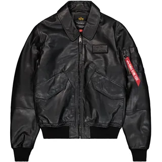 Alpha Industries CWU-45/P Leder Bomberjacke schwarz M