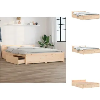 vidaXL Bett mit Schubladen 120x200 cm - Betten & Bettgestelle - Braun