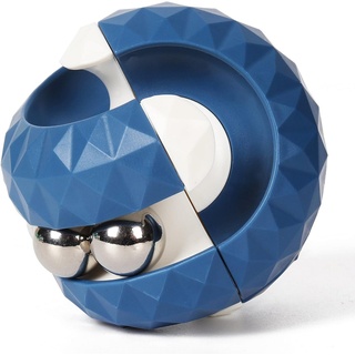 XDeer Lernspielzeug Rotierender Würfel-Orbit-Ball,Labyrinthball,Fidget-Hand-Spinner, sensorisches,interaktives Spielzeug,Fingerspitzen-Gyro-Spielzeug blau