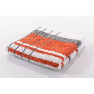 Gözze Frottierserie Berlin Streifen orange/anthrazit Handtuch 50 cm x 100 cm
