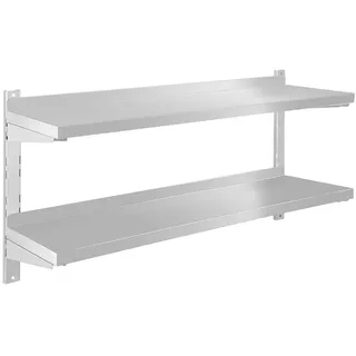 TAIMIKO Wandregal aus Edelstahl, 2 Ablagen, für Restaurant, Bar, Haus, Küche, Waschküche, Garage und Waschküche (39,4 x 12,6 Zoll)
