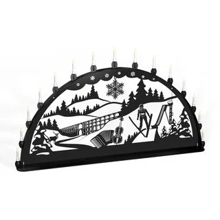 Schwibbogen Lichterbogen Vogtland Weihnachten Plauen Metall XXXL Außen schwarz