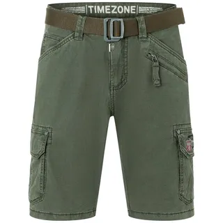 TIMEZONE Cargoshorts Shorts Kurze Cargo Hose Regular Mid Waist Pants 7311 in Grün grün 33W