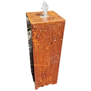 Jürgen Bocker - Gartenambiente Gartenbrunnen Säulenbrunnen eckig 20/20 cm Cortenstahl Höhe 40-100 cm LED Garten