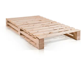Palettenbett Futonbett Massivholzbett Singlebett PALETTI DUO Fichte 140x200 cm