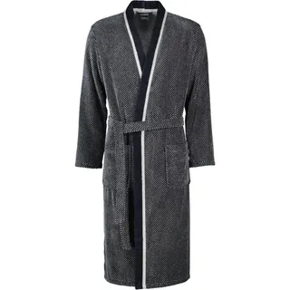 Cawö Herrenbademantel 4839 Kimono Velours, Kimono, 100% Baumwolle grau|schwarz|silberfarben L