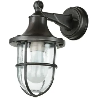 Licht-Erlebnisse Außenleuchte Glas Messing H:27 cm E27 IP64