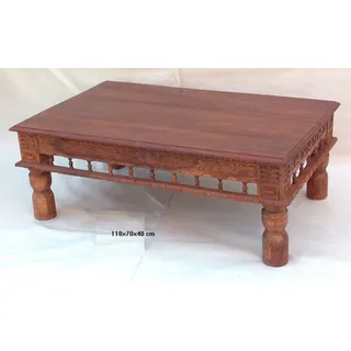 Wohnando Couchtisch Couchtisch "Amos", rustikal, aus Holz, Wohnzimmer, braun, hochwertiges Mangoholz, 110x70x40 cm, rechteckig braun