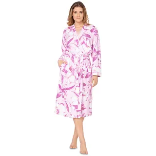 e.Femme® Morgenmantel LOTTA 1657 aus Frottee (Rosa/Blumen, 46) - 46