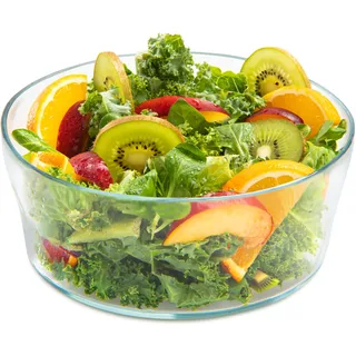 KONZEPT Salatschüssel aus Glas, 1,7 L, Glasschale ideal für Salat, Obst, Snack, Mussli, Süßigkeiten, Spülmaschinenfest, 19 cm Durchmesser