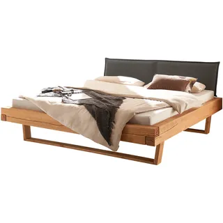 Balkenbett 180 cm Kiefer massiv Polsterkopfteil - U-Gestell - JOREN