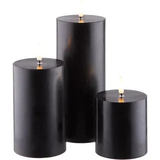 BUTLERS 3er Set LED Kerzen Paraffin - NORDIC LIGHT - mit Timer