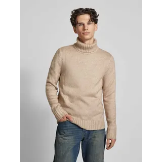 Strickpullover mit Rollkragen und Viskose-Anteil, Beige, XXL