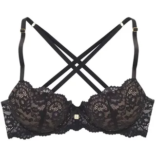 JETTE Push-up-BH Damen schwarz-toffee Gr.75C