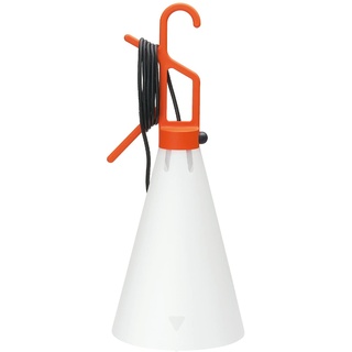 Flos Mayday Mehrzweckleuchte, Lampe im Design von K. Grcic, Tragbare Lampe mit Kegelförmigem Schirm, Griff mit Schalter und Kabel 4850 mm, 220-250 V, 60 W, 220 x 530 mm, Farbe Orange