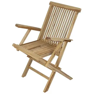 SAM® Gartenstuhl Alcudia, Teakholz massiv, verstellbarer Hochlehner, natürliche Holzmaserung