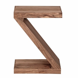 möbelando Beistelltisch Beistelltisch MUMBAI Massivholz Akazie Z Cube, Beistelltisch MUMBAI Massivholz Akazie Z Cube 60cm hoch Wohnzimmer-Tisch Design braun Landhaus-Stil Couchtisch braun