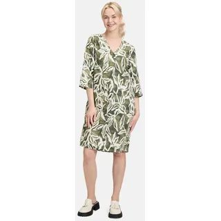 Cartoon Sommerkleid mit Muster Grün/Weiß 34