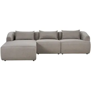 Beliani Eckcouch Stoff 3-Sitzer Beige