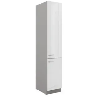 Küchen-Preisbombe Hochschrank 40 cm Weiß Hochglanz + Grau 40 x 0 x 0 cm Grau