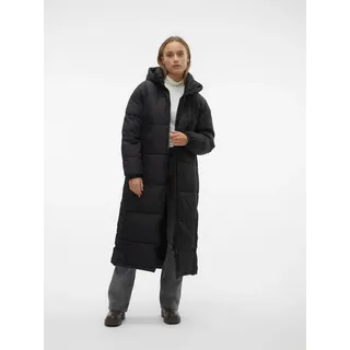 Vero Moda Steppmantel VMKLEA LONG COAT NOOS Steppqualität, Kunstfaser, Kapuze mit Kordelzug schwarz XL (42/44)