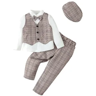 Lito Angels Jungen Anzug-Set, Braun, 7 Jahre/122 - 7 Jahre