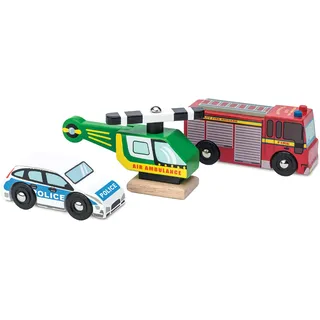 Le Toy Van – Autos & Baustelle-Spielset mit Krankenwagen | Fahrzeug-Rollenspiel mit 3 Autos für Jungen | Geeignet für Kinder ab 3 Jahren