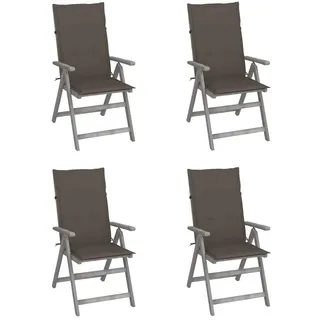 vidaXL Hochlehner Gartenstuhl 69 x 69 x 110 cm braun 4 St.