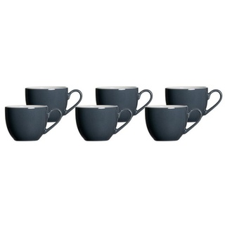 Ritzenhoff & Breker Espressotasse Doppio Espressotassen 80 ml 6er Set, Porzellan grau