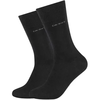 CAMANO Soft Crew Socken 2er Pack Schwarz 39-42
